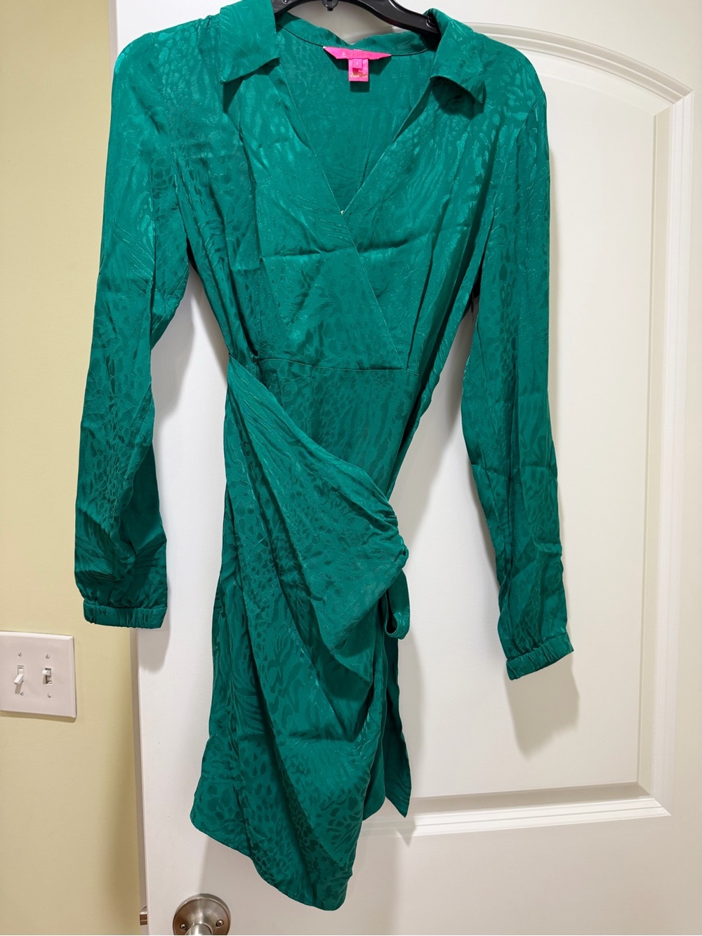 Lilly Pulitzer Emerald Green Long-Sleeve Wrap Dress